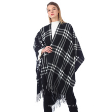 Casaco de moletom grande para mulheres tricotadas de inverno em malha de cashmere Poncho Xale Cardigans